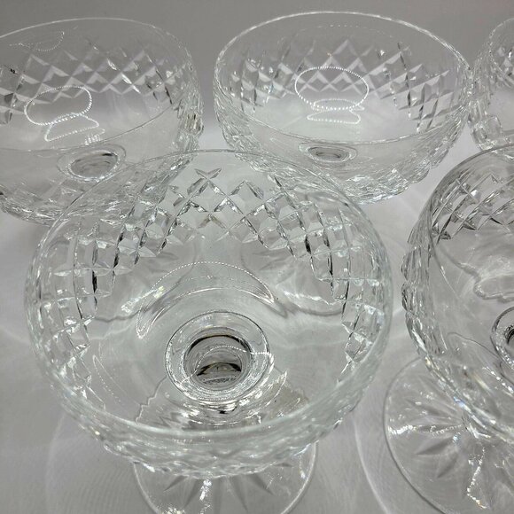 Vtg Waterford Crystal Boyne Glasses Pattern 5 Champagne Coupes Sherbet Dish - Picture 4 of 10
